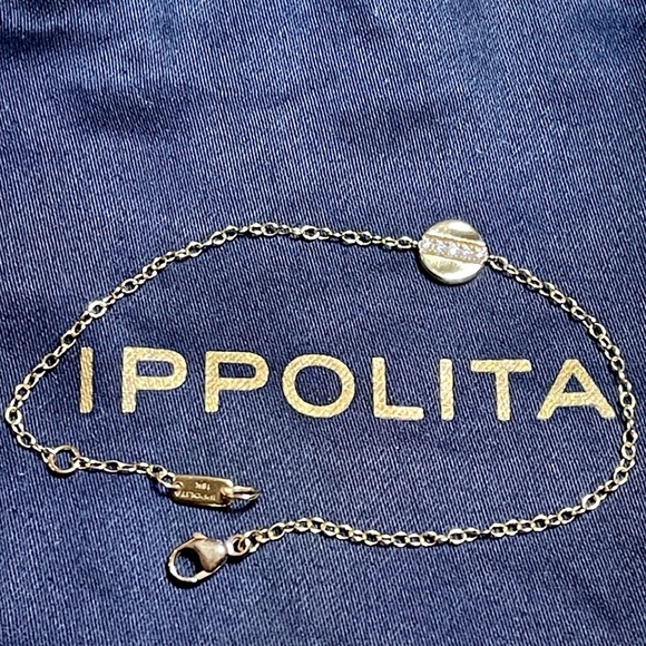IPPOLITA 18K/750 Yellow Gold Senso™ Mini Disc Bracelet +5 quality Diamonds ITALY - Picture 14 of 14